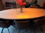 Eettafel ovaal 240x100cm eiken NIEUW, Ophalen, Eikenhout, 50 tot 100 cm, Vijf personen of meer