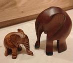 Houten olifantjes, 5 en 10 cm hoog., Ophalen of Verzenden, Dier, Zo goed als nieuw