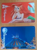 DISNEYLAND PARIS - 2 GEBRUIKTE PASSEPORT KAARTJES, Ophalen of Verzenden, Gebruikt