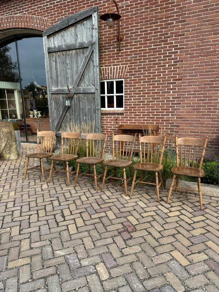 Brocante stoelen - vintage - hout - landelijk, Antiek en Kunst, Curiosa en Brocante, Ophalen