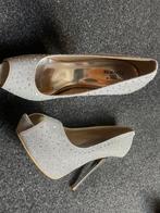 Hoge pumps zilver met glitters en strass stenen. Maat 40, Verzenden, Zo goed als nieuw, Schoenen