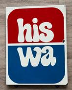 Emaille Bord HISWA - Vintage Reclamebord, Ophalen of Verzenden, Gebruikt, Reclamebord