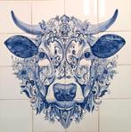 Koe in 'delfts'blauw, Friese witjes, nieuw decor!,, Nieuw, Ophalen of Verzenden, 20 tot 40 cm, Minder dan 5 m²