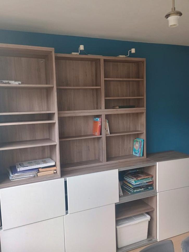 IKEA Besta Wandkast, Huis en Inrichting, Kasten | Boekenkasten, Gebruikt, 200 cm of meer, 200 cm of meer, 25 tot 50 cm, Met deur(en)