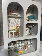 Mini poppenhuisje met Maileg behang - lichtgrijs, Verzamelen, Poppenhuizen en Toebehoren, Ophalen of Verzenden, Zo goed als nieuw