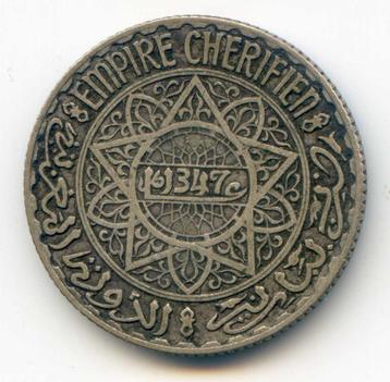 Marokko 5 Francs 1928 (AH1347) beschikbaar voor biedingen