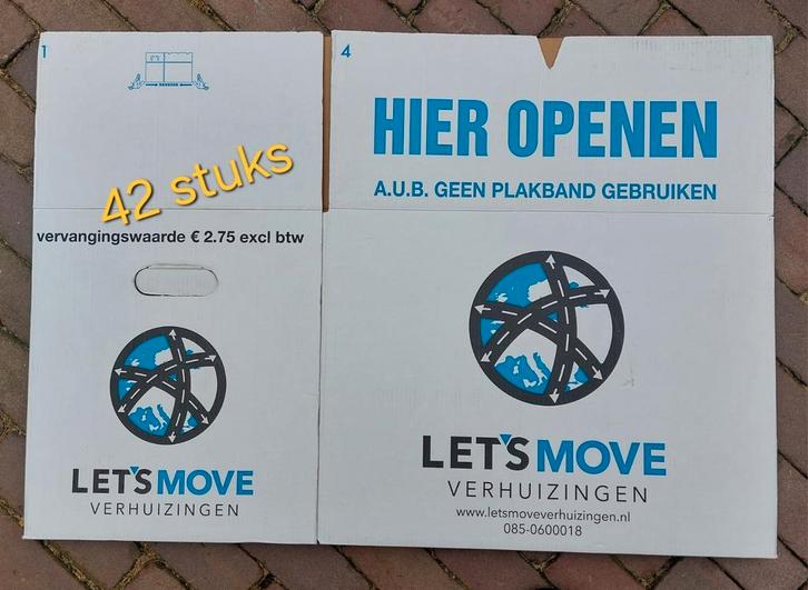 Verhuisdozen: allsafe, gamma en lets move, Doe-het-zelf en Verbouw, Kratten en Dozen, Gebruikt, Doos, Minder dan 50 cm, 35 tot 50 cm