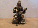Antiek brons muzikant met luit, Antiek en Kunst, Antiek | Koper en Brons, Ophalen of Verzenden, Brons