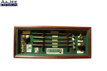 Shadow Box – Golf – Gesloten wandvitrine – Historisch thema beschikbaar voor biedingen