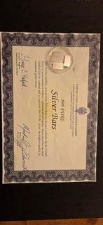 Zilveren baren USCG 999 puur zilver, Postzegels en Munten, Edelmetalen en Baren, Ophalen of Verzenden, Zilver