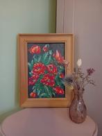 Klaprozen Schilderij met Houten Lijst, Ophalen of Verzenden