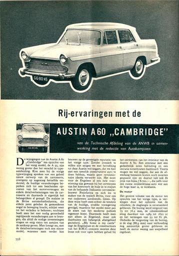 Autokampioen test Austin A 60 Cambridge diesel 1962