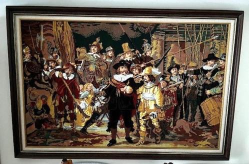 Schilderij de Nachtwacht, Rembrandt, fijn borduurwerk, uniek, Antiek en Kunst, Kunst | Schilderijen | Klassiek, Ophalen