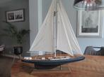 Houten model boot zeilboot Decoratie zeilschip. 65 x 88 cm, Hobby en Vrije tijd, Modelbouw | Boten en Schepen, Ophalen of Verzenden