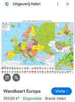 Wandkaart Hebri Europa, dubbelzijdig, in zeer goede staat, Ophalen