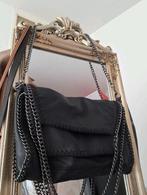 Zwarte leren schouder tas met ketting faux leather, Overige merken, Gebruikt, Verzenden, Zwart