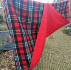 Vintage GROOT deken rood geruit WOOLLY 100% wol 2.30x1.90 mt, Gebruikt, Tweepersoons, Ophalen of Verzenden, Deken of Dekbed