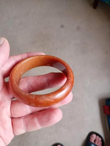 Natuurlijke Bruin Rood Quartz Jade Armband 59,5mm beschikbaar voor biedingen