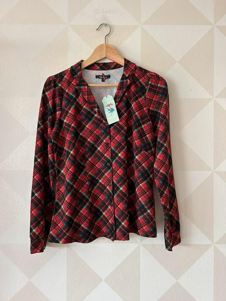 King Louie Patty blouse top rood ruit M/38 NIEUW, Kleding | Dames, Blouses en Tunieken, Nieuw, Maat 38/40 (M), Rood, Ophalen of Verzenden