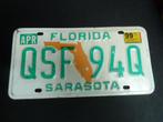 Kentekenplaat licenseplate Sarasota Florida USA, Verzamelen, Auto's, Gebruikt, Verzenden