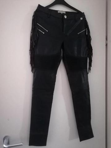 Josh V mooie zwarte leren broek met franjers/ maat XS//NIEUW beschikbaar voor biedingen