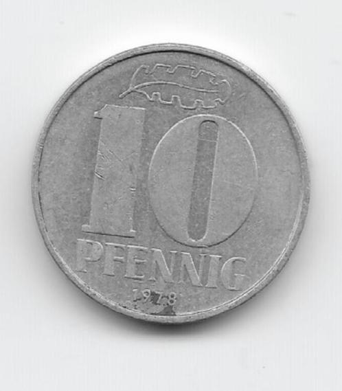 DDR 10 pfennig 1978 KM# 10, Postzegels en Munten, Munten | Europa | Niet-Euromunten, Losse munt, Duitsland, Verzenden