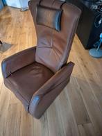 Relaxfauteuil  bruin leder, Huis en Inrichting, Fauteuils, Ophalen, Zo goed als nieuw, 75 tot 100 cm, 50 tot 75 cm