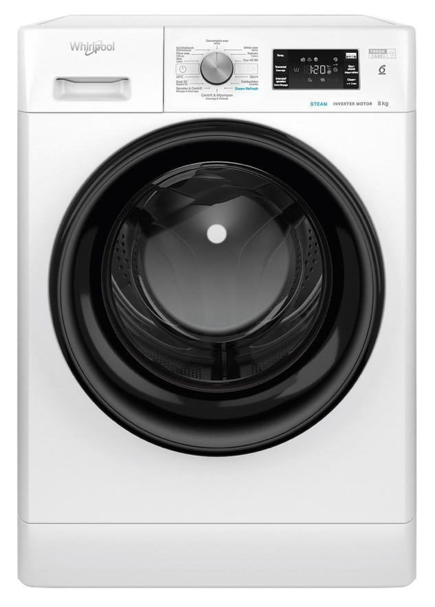 WHIRLPOOL WASMACHINE FFBBE 8468, Witgoed en Apparatuur, Wasmachines, Zo goed als nieuw, Voorlader, 8 tot 10 kg, 85 tot 90 cm, 1200 tot 1600 toeren