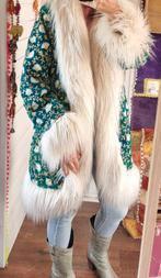 Emerald groene Afghaanse hippie jas Penny Lane vegan borduur, Kleding | Dames, Maat 38/40 (M), Ophalen of Verzenden, Gedragen