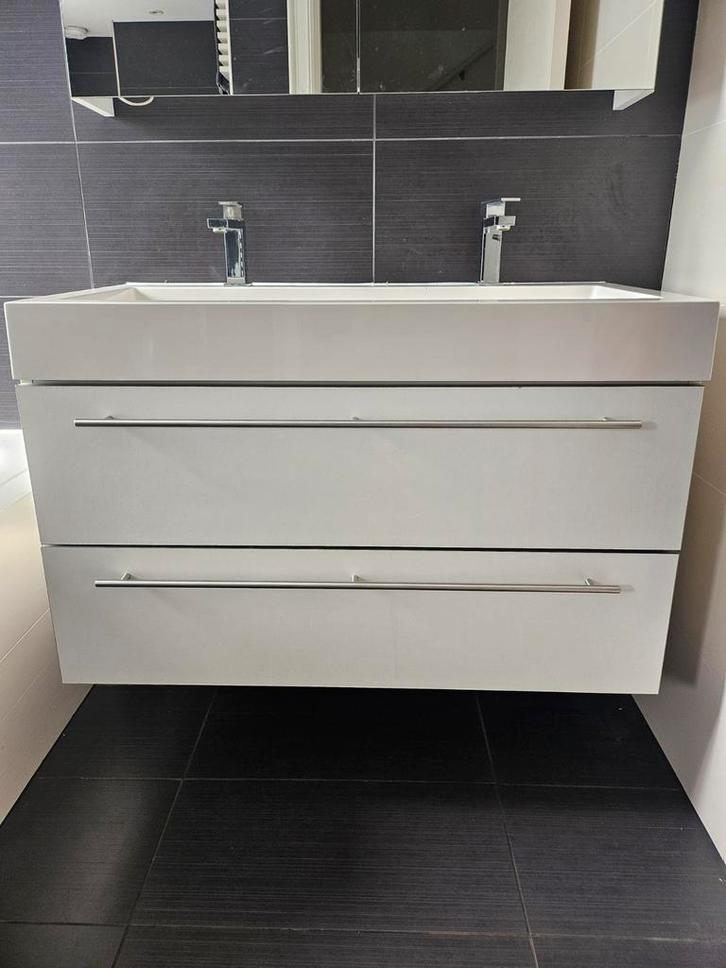 Wastafel met kast - 100x50x63 cm, Huis en Inrichting, Badkamer | Badkamermeubels, Gebruikt, Wastafelkast, Minder dan 100 cm, 50 tot 100 cm