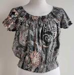 Zara kort groen bloesje met print mt. S, Kleding | Dames, Blouses en Tunieken, Zara, Ophalen of Verzenden, Zo goed als nieuw, Maat 36 (S)