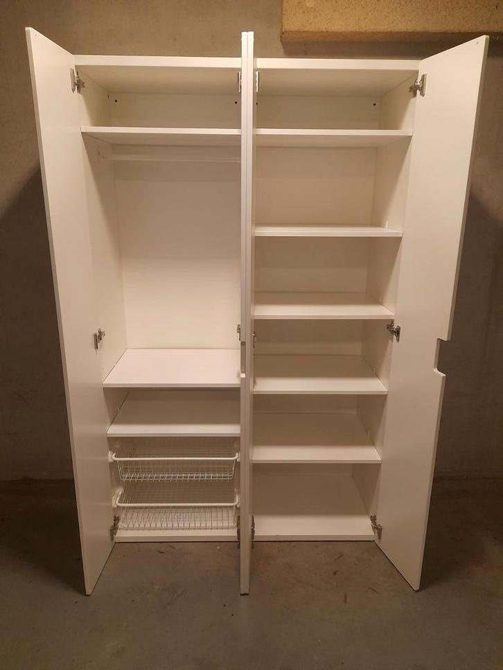 te koop een dubbele ikea stuva/smastad kledingkast wit, Huis en Inrichting, Kasten | Wandmeubels, Gebruikt, 150 tot 200 cm, Minder dan 150 cm