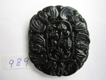 Prachtige amulet hanger van chinese jade.vleermuizen,989 # beschikbaar voor biedingen