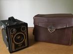 Agfa Synchro Box  camera  plus lederen tasje., Ophalen of Verzenden, Voor 1940, Fototoestel