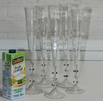 Hoge handgeblazen flutes, Jos Böhm 5 stuks bieden va € 100, Antiek en Kunst, Antiek | Glas en Kristal, Ophalen