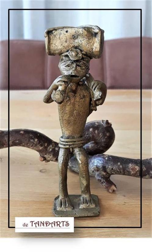 Bronzen goudgewichtje – herkomst Ghana – 13 cm, Antiek en Kunst, Antiek | Koper en Brons, Ophalen of Verzenden