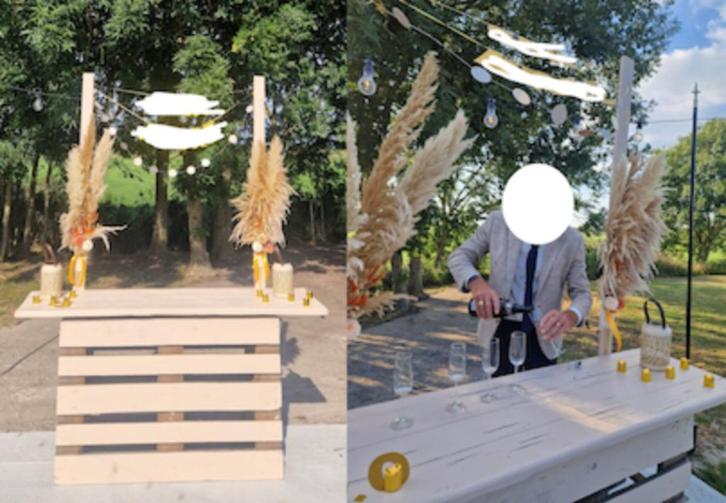 Leuke palletbar voor een bruiloft of feestje, Huis en Inrichting, Barren, Gebruikt, Ophalen