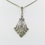 Vintage zilveren collier, Sieraden, Tassen en Uiterlijk, Kettingen, Gebruikt, Verzenden, Nvt, Met edelsteen