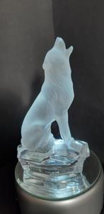Huilende wolf van gesatineerd glas (gesigneerd: Goebel), Antiek en Kunst, Antiek | Glas en Kristal, Ophalen of Verzenden
