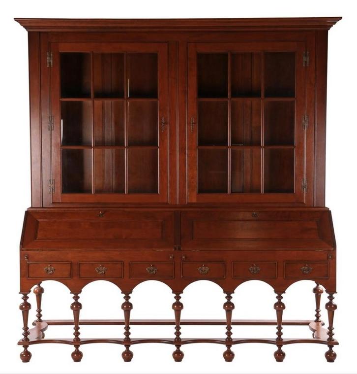Klassieke Engelse vitrinekast boekenkast secretaire, Huis en Inrichting, Kasten | Boekenkasten, Zo goed als nieuw, 200 cm of meer