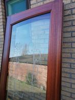 Merantie schuifdeuren incl rails en architraven 218x186br, Antiek en Kunst, Ophalen