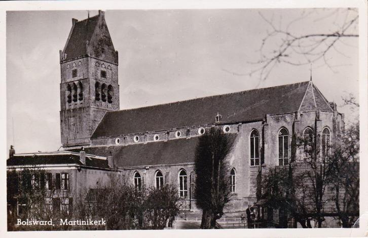00509 Bolsward - Martinikerk - gel. 1956, Verzamelen, Ansichtkaarten | Nederland, Gelopen, Friesland, 1940 tot 1960, Verzenden