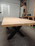 Eiken eettafel met mat zwarte x poten 260 x 100 x 5, Huis en Inrichting, Tafels | Salontafels, Ophalen, 50 tot 100 cm, Minder dan 50 cm