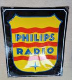 Philips Radio emaille bord jaren '30, Ophalen of Verzenden, Zo goed als nieuw, Reclamebord