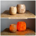 Alabaster Waxinelichthouders Set 2, Overige materialen, Wit, Nieuw, Ophalen of Verzenden