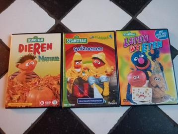 Sesamstraat dvd's 3 stuks waarvan 1 nieuw in verpakking beschikbaar voor biedingen
