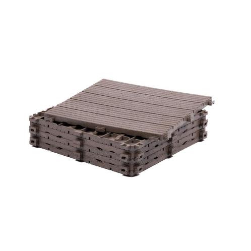 Composiet Vlondertegels–30x30 cm | Set van 6- Bruin, Tuin en Terras, Terrasdelen en Vlonders, Nieuw, Composiet, Ophalen of Verzenden