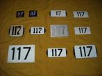 oud huisnummer emaille 117 ook 118 119 120 121 122 123 124 1, Ophalen of Verzenden