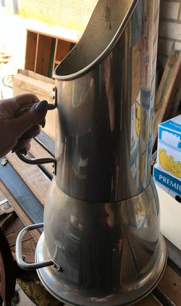 Antiek brocante metalen zilver kolenkit kolen kit beschikbaar voor biedingen
