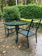 Tuinset Frans bistro tuintafel met 2 stoelen, Tuin en Terras, Tuinsets en Loungesets, Gebruikt, Rvs, Tuinset, Eettafel